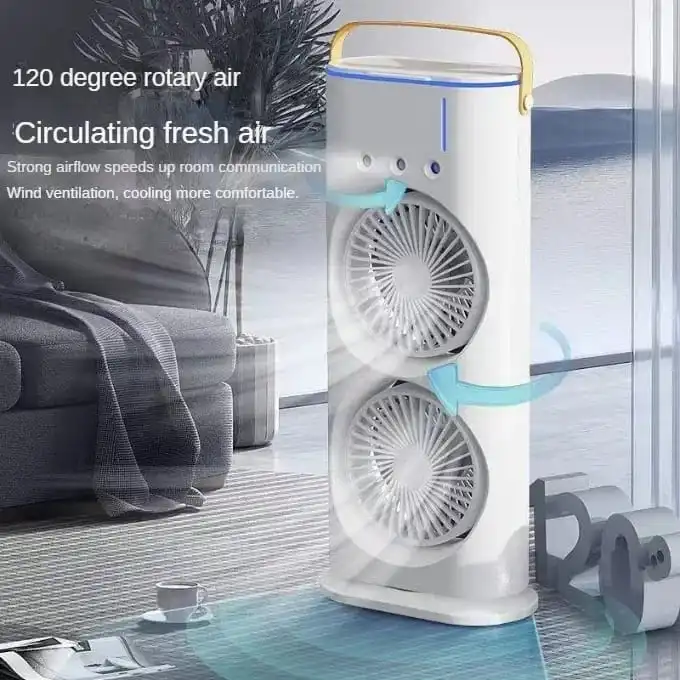 Rechargeable Double Light Mist Fan (4)