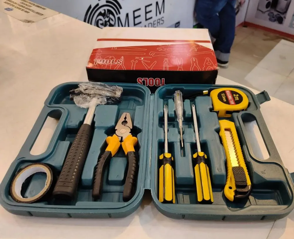 8 PCS Professional Tool Set With Box – Complete Hand Tool Kit For Home & Repair